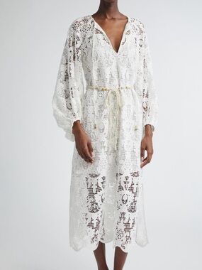 NWT Zimmermann Coco Long Sleeve Lace Dress Au1 Size S